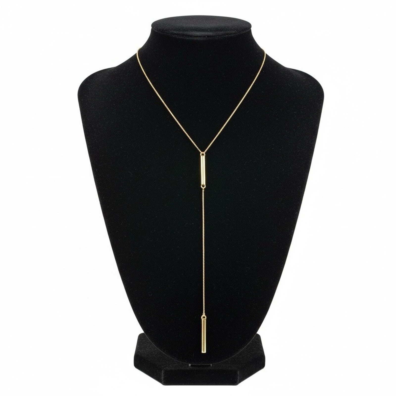 Kendra Scott Shelton Gold Tone Bar Chain Lariat Y Necklace With Dust Bag
